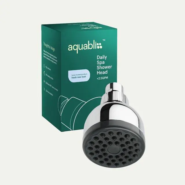 Alt view image 2 of 7 - AquaBliss TurboSpa 3 Inch High Pressure Shower Head w/Flow Restrictor Melts Stress into Bliss at Full Power. 42 Nozzle Wide Spray High Flow Showerhead Drenches You Fast, No Dry Spots Guaranteed