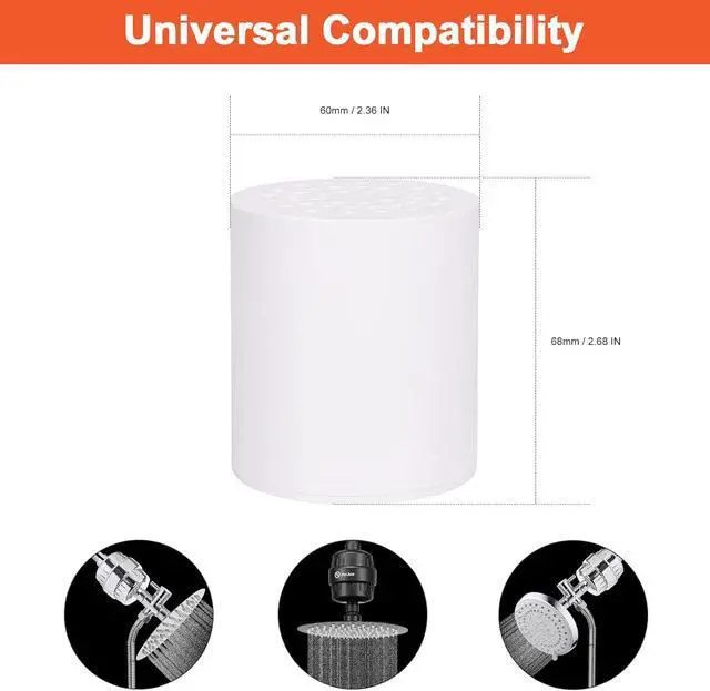 Alt view image 2 of 6 - 15 Stage Shower Filter Replacement Cartridge, Universal High Output Shower Filter for Hard Water Remove Chlorine and Harmful Substances, Body Caring, 4 Pack
