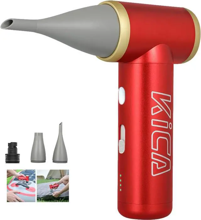 Main image of KiCA Jetfan 2S Electric Air Duster for Computer/Keyboard/House Cleaning/Camera Lens/Camping/BBQ/Car/Barbershop/Hair Drying,117000RPM,Upgraded Nozzle/BatteryLife,Air Can Substitute Tool-Red
