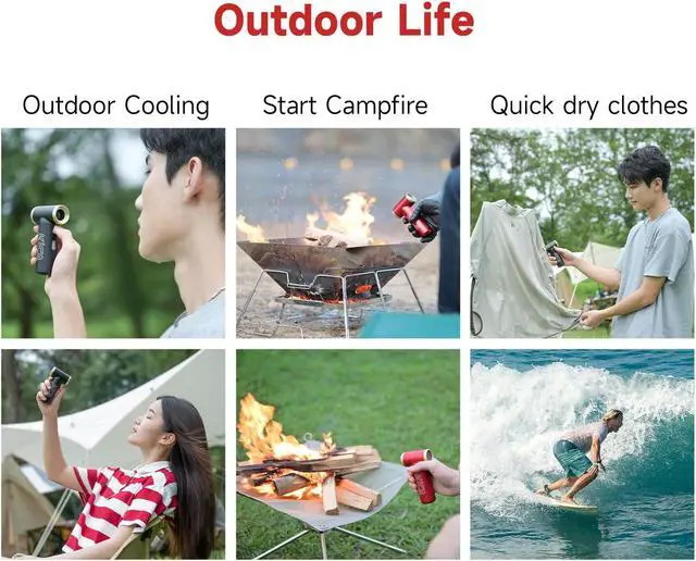 Alt view image 6 of 7 - KiCA Jetfan 2S Electric Air Duster for Computer/Keyboard/House Cleaning/Camera Lens/Camping/BBQ/Car/Barbershop/Hair Drying,117000RPM,Upgraded Nozzle/BatteryLife,Air Can Substitute Tool-Red