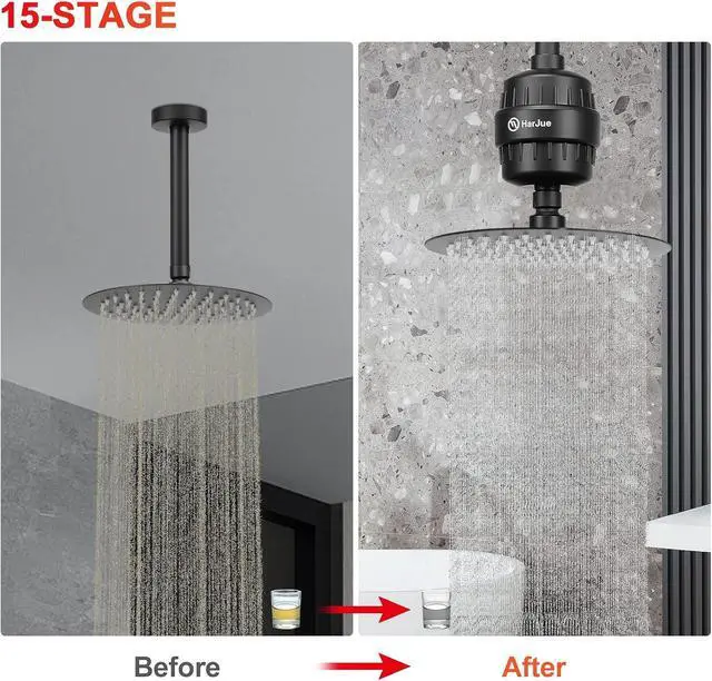 Alt view image 6 of 6 - 15 Stage Shower Filter Replacement Cartridge, Universal High Output Shower Filter for Hard Water Remove Chlorine and Harmful Substances, Body Caring, 4 Pack