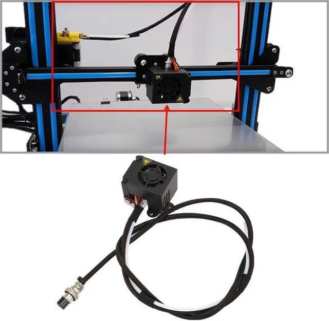 Alt view image 5 of 7 - CR-10S 3D Printers Original Replacement Parts/Accessories Full Assemble MK8 Extruder Hot End Kits (with Nozzle 0.4mm /0.2mm /0.3mm /0.5mm) fit for Creality 3D Printing Printer CR-10 CR-10S S4 S5