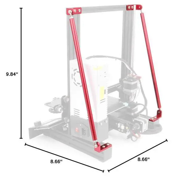 Alt view image 7 of 7 - Upgrade Red Supporting Rod Set for Creality 3D Printer Ender 3/Ender 3 pro/Ender 3 V2 (220x220x250 mm)