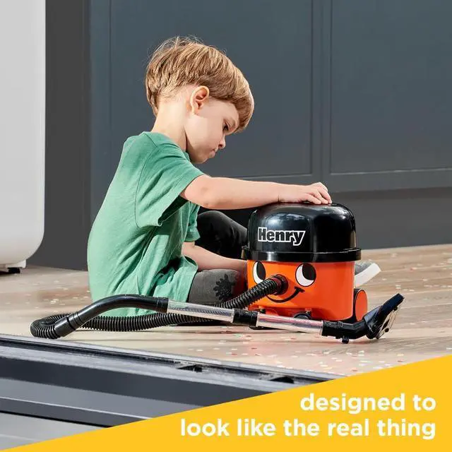 Alt view image 4 of 7 - Casdon Henry & Hetty Toys - Henry Vacuum Cleaner - Red Vacuum Cleaning Toy with Real Function & Nozzle Accessories - Kids Cleaning Set - For Children Aged 3+