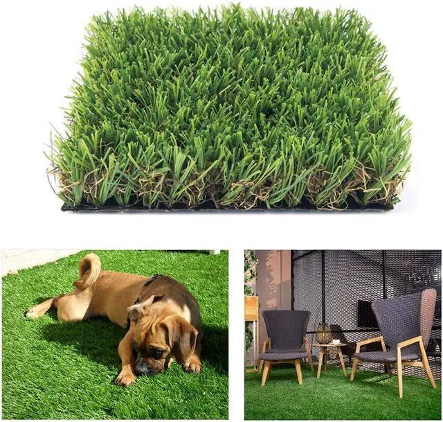 Main image of Petgrow · Deluxe Realistic Artificial Grass Turf 4FTX6FT, 70 oz Face Weight/Drainage Holes/Rubber Backing, Indoor Outdoor Pet Faux Synthetic Grass Astro Rug Carpet for Garden Backyard Patio Balcony