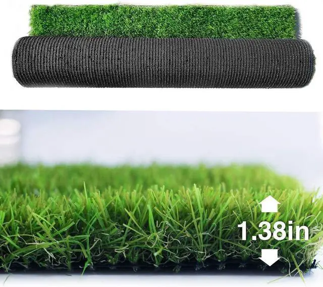 Alt view image 2 of 7 - Petgrow Synthetic Artificial Grass Turf Lawn 4ft x 10ft, 1.38" Outdoor/Indoor Fake Grass Rug Astroturf for Dogs,Faux Grass Rug with Drainage Holes/Custom Size Provided