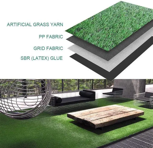 Alt view image 3 of 7 - Petgrow Synthetic Artificial Grass Turf Lawn 4ft x 10ft, 1.38" Outdoor/Indoor Fake Grass Rug Astroturf for Dogs,Faux Grass Rug with Drainage Holes/Custom Size Provided