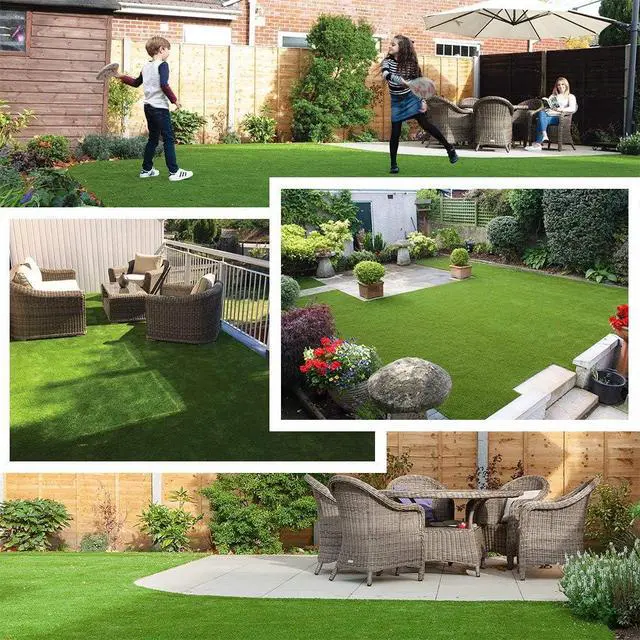 Alt view image 6 of 7 - Petgrow Synthetic Artificial Grass Turf Lawn 4ft x 10ft, 1.38" Outdoor/Indoor Fake Grass Rug Astroturf for Dogs,Faux Grass Rug with Drainage Holes/Custom Size Provided