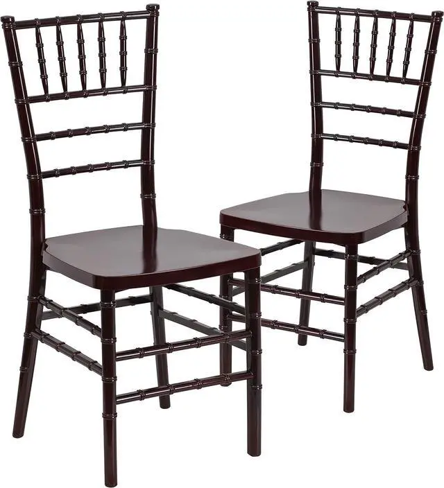 Main image of Flash Furniture 2 Pack HERCULES PREMIUM Series Mahogany Resin Stacking Chiavari Chair