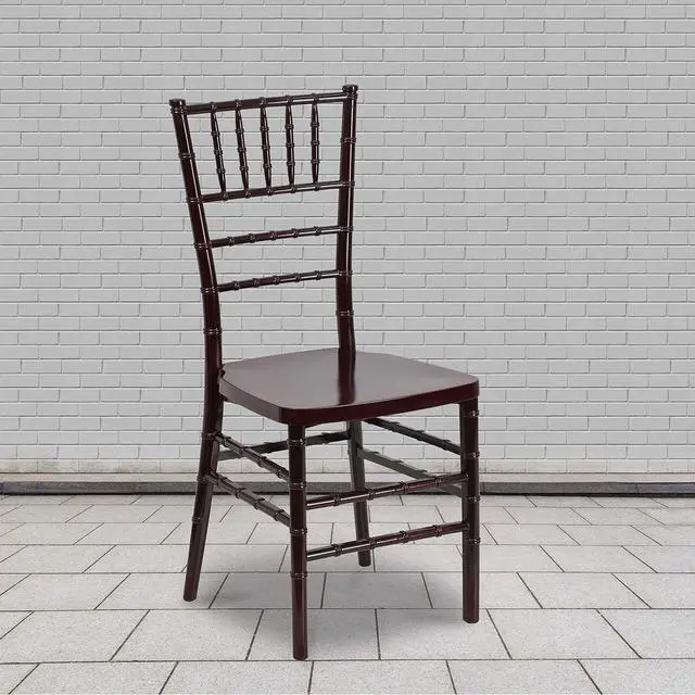Alt view image 2 of 7 - Flash Furniture 2 Pack HERCULES PREMIUM Series Mahogany Resin Stacking Chiavari Chair