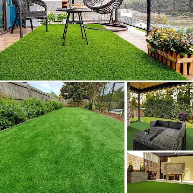Alt view image 3 of 4 - Petgrow Ultrathick Artificial Grass Turf,1.77 Inch High Dense W Shape Grass Silk -Durable PU Backing-Luxurious Indoor Outdoor Dog Garden Landscape Patio Synthetic Fake Faux Grass Mat-Sent by Rolled