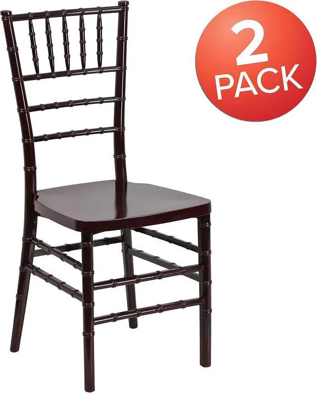 Alt view image 3 of 7 - Flash Furniture 2 Pack HERCULES PREMIUM Series Mahogany Resin Stacking Chiavari Chair
