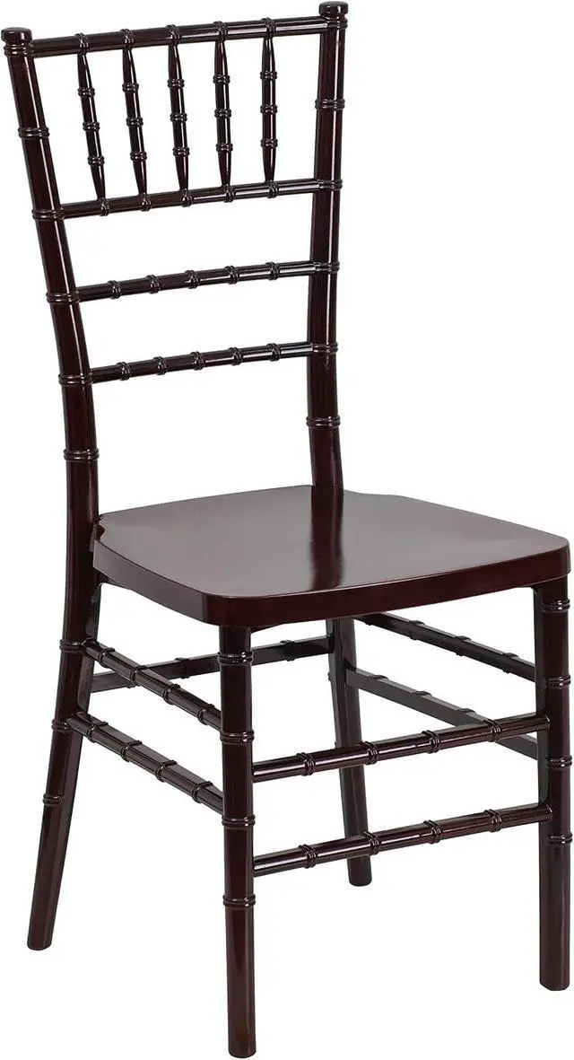 Alt view image 5 of 7 - Flash Furniture 2 Pack HERCULES PREMIUM Series Mahogany Resin Stacking Chiavari Chair