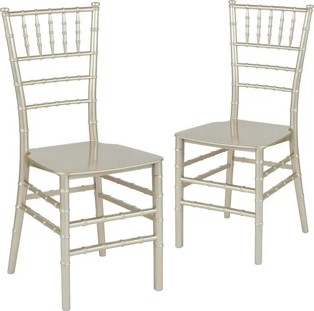 Main image of Flash Furniture 2 Pack HERCULES Series Champagne Resin Stacking Chiavari Chair