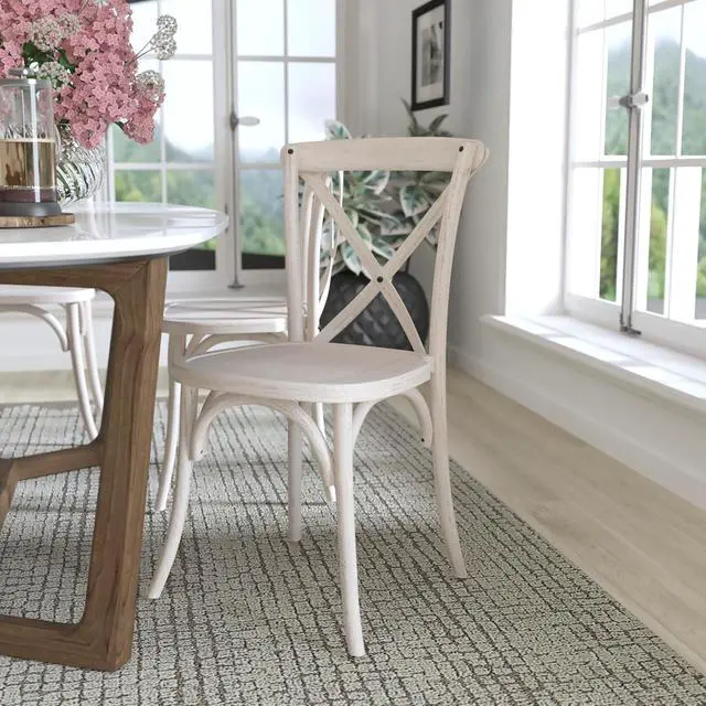 Alt view image 2 of 7 - Flash Furniture 2-pack Advantage White Resin X-Back Chair