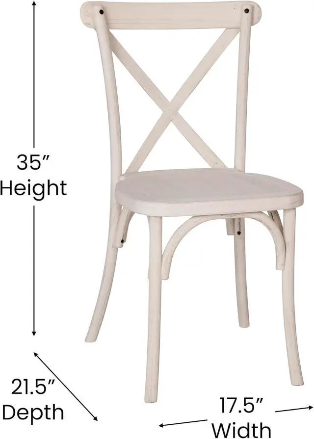 Alt view image 3 of 7 - Flash Furniture 2-pack Advantage White Resin X-Back Chair