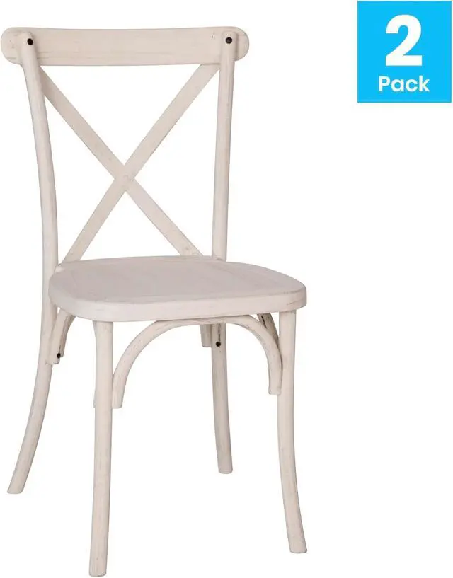 Alt view image 4 of 7 - Flash Furniture 2-pack Advantage White Resin X-Back Chair