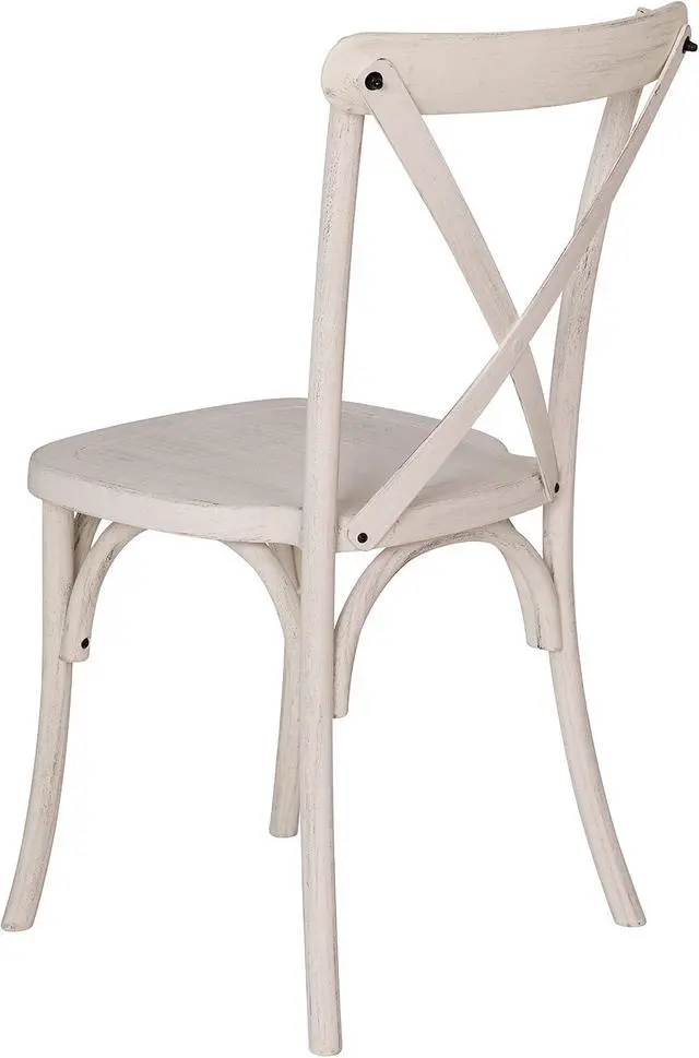 Alt view image 7 of 7 - Flash Furniture 2-pack Advantage White Resin X-Back Chair