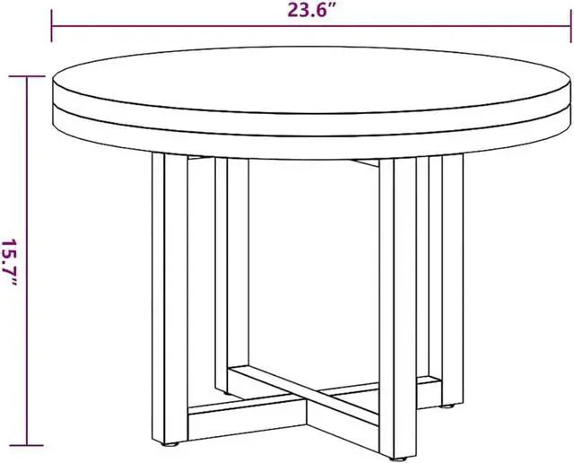 Alt view image 4 of 7 - vidaXL Coffee Table, Round End Table with Wood Legs, Side Table for Living Room Bedroom, Home Furniture, Industrial Style, Teak Resin