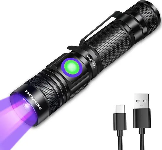 Main image of DARKBEAM UV Black Light Flashlight 395nm - Rechargeable USB Woods Lamp, Powerful Mini Ultraviolet LED Blacklight Flashlights - Resin Curing, Detector for Pet/Cat/Dog Urine, Stains, Scorpions