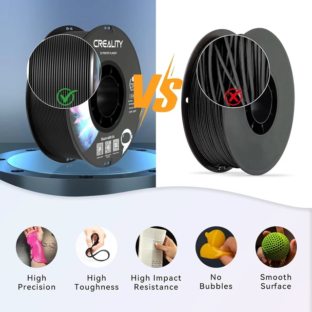 Alt view image 3 of 7 - Creality 3D Printer Filament Black TPU Filament 1.75mm 1KG, 95A Shore, Flexible 3D Printer Filament, High Hardness & Resilience, Dimensional Accuracy +/- 0.03 mm for Most FDM 3D Printers