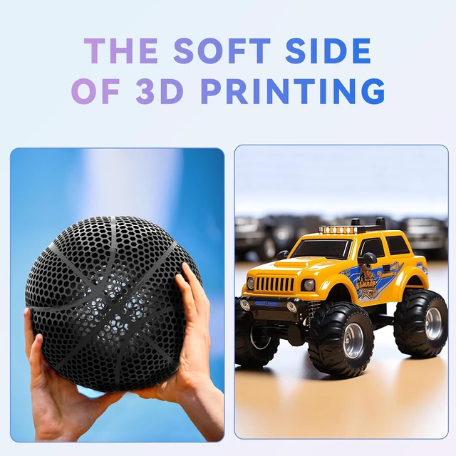 Alt view image 4 of 7 - Creality 3D Printer Filament Black TPU Filament 1.75mm 1KG, 95A Shore, Flexible 3D Printer Filament, High Hardness & Resilience, Dimensional Accuracy +/- 0.03 mm for Most FDM 3D Printers