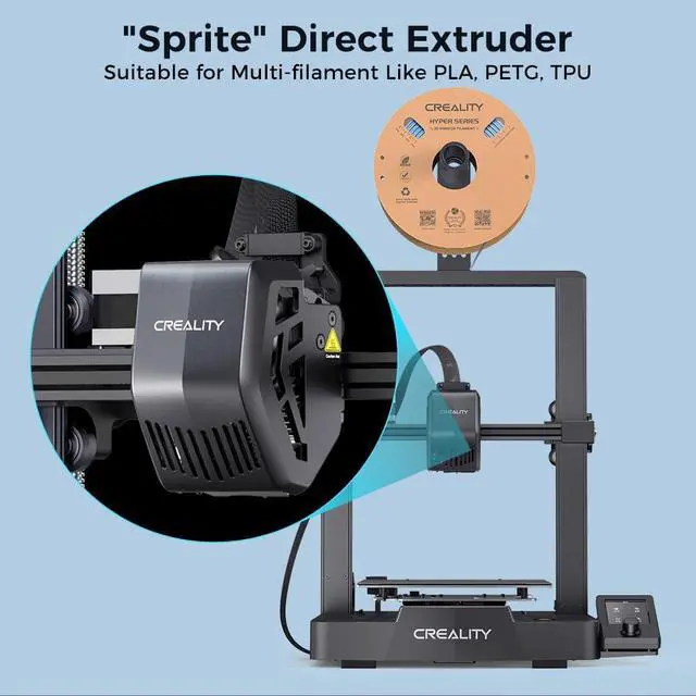 Alt view image 3 of 7 - Creality Ender 3 V3 SE 3D Printer, 250mm/s Printing Speed DIY 3D Printers with CR Touch Auto Leveling, Sprite Direct Extruder Auto-Load Filament Dual Z-axis Y-axis, Printing Size 8.66x8.66x9.84 inch