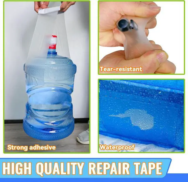 Alt view image 2 of 6 - Birllaid Inflatable Patch Repair Kit Waterproof Heavy Duty, Clear TPU Repair Tape for Bounce House, Tent, Canvas, Canopy, Pool Floats, Swimming Ring