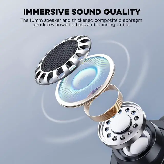 Alt view image 6 of 7 - HTC True Wireless Bluetooth Earbuds 9 Bluetooth 5.3, in-Ear Earphones Transparent Case Design with Wireless Charging Fuction, 24Hour Playtime/Game Modes/Built-in Mic/Touch Control -Purple