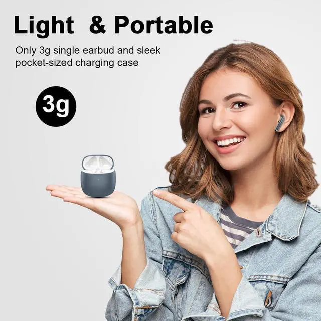 Alt view image 4 of 7 - Wireless Earbuds, Bluetooth 5.4 Headphones in Ear with Noise Cancelling Mic | Bluetooth Earbuds Stereo Bass, IP7 Waterproof Sports Earphones, 32H Playtime USB C Charging Ear Buds Gray for Android iOS