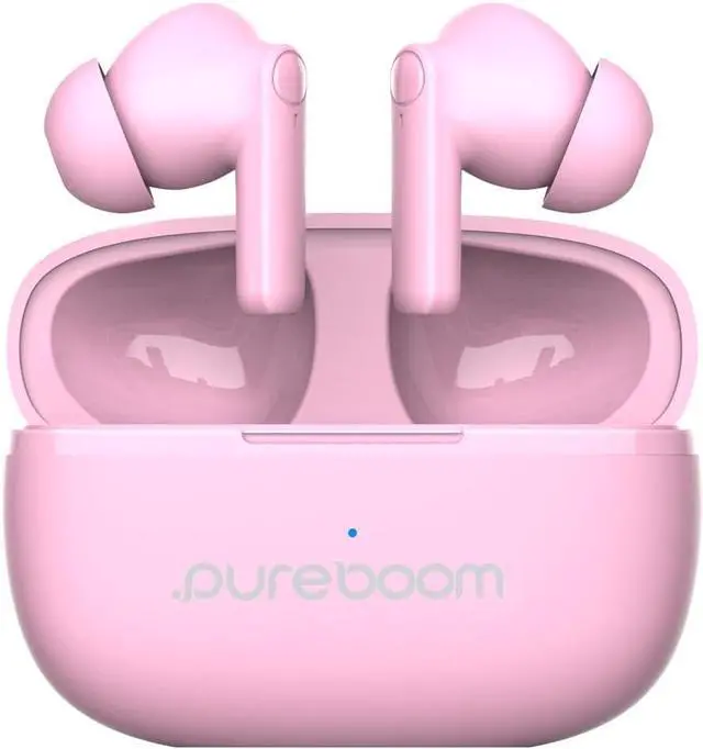 Main image of PureGear PureBoom Wireless Earbuds for Enhanced Sound, Touch Control Stereo Headphones in Ear Built-in Mic for iPhone/Android Phones/TV/Laptops, More Devices (Pink) Lifetime Replacement Coverage