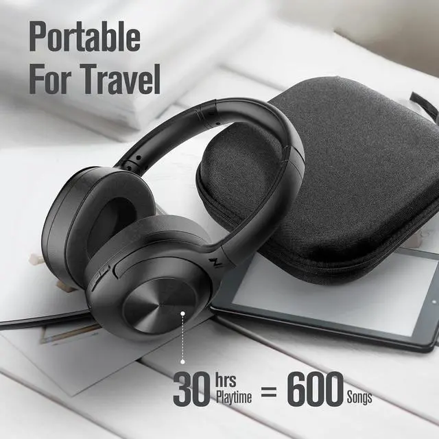 Alt view image 3 of 3 - FM Radio Over Ear Headphones, Micro SD Card 30 Hrs Playtime Wireless and Wired Headphones with Deep Bass, Foldable Lightweight Headset with Built-in Microphone for Travel, Home Office