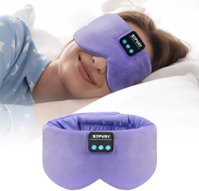 Main image of Sleep Mask Bluetooth 5.4 Headphones Soft Wireless Headband Eye Mask Blackout with Microphone (Lilac)