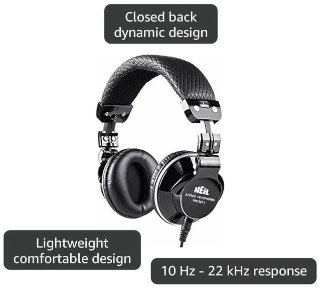 Alt view image 3 of 7 - Heil Sound Pro Set 3 Studio Headphones with Closed Back. High Impedance and Deep Bass Headphones Perfect for Studio Audio, Podcast Audio, Live Sound Audio, and Broadcast