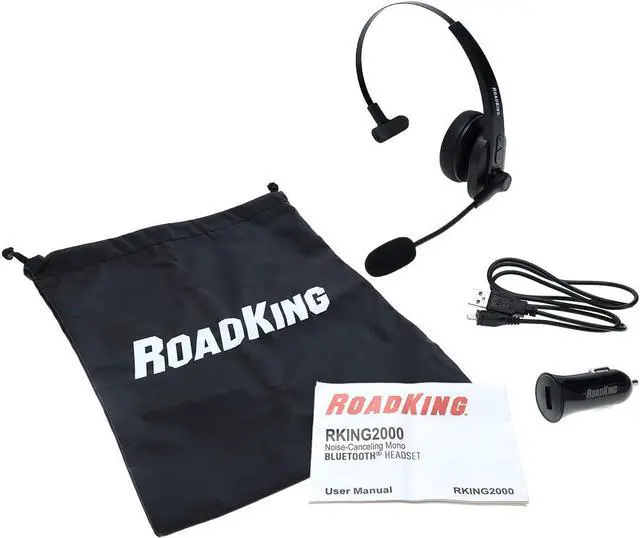 Alt view image 2 of 7 - RoadKing Truck Driver Headset RKING2000 Noise Cancelling Truck Driver Bluetooth Headset Wireless Headphones w/Mic