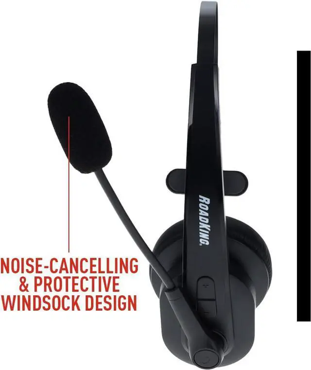 Alt view image 4 of 7 - RoadKing Truck Driver Headset RKING2000 Noise Cancelling Truck Driver Bluetooth Headset Wireless Headphones w/Mic