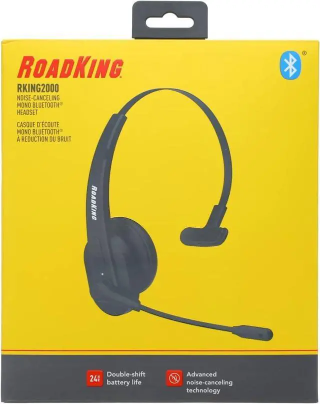 Alt view image 6 of 7 - RoadKing Truck Driver Headset RKING2000 Noise Cancelling Truck Driver Bluetooth Headset Wireless Headphones w/Mic