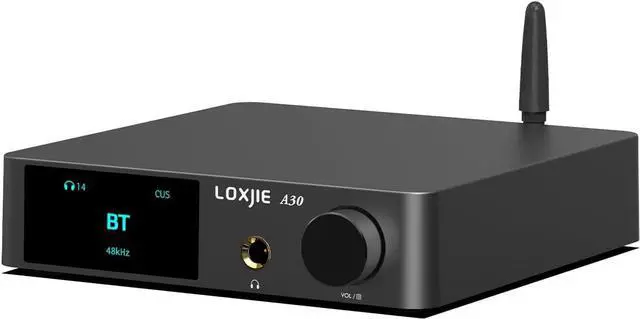 Main image of LOXJIE A30 Desktop Stereo HiFi Audio Power Amplifier & Headphone Amplifier, Infineon's MA12070 Chip Class D Amp, ES9023 DAC Chip, USB/Optical/Coaxial/RCA/Bluetooth 5.0 Input (with Remote Control)