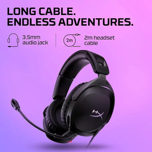 Alt view image 3 of 7 - HyperX Cloud Stinger 2 Gaming Headset, DTS Headphone:X Spatial Audio, Lightweight Over-Ear Headset with mic, Swivel-to-Mute Function, 50mm Drivers, PC Compatible, Black