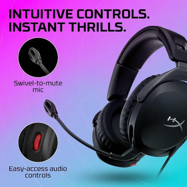 Alt view image 5 of 7 - HyperX Cloud Stinger 2 Gaming Headset, DTS Headphone:X Spatial Audio, Lightweight Over-Ear Headset with mic, Swivel-to-Mute Function, 50mm Drivers, PC Compatible, Black