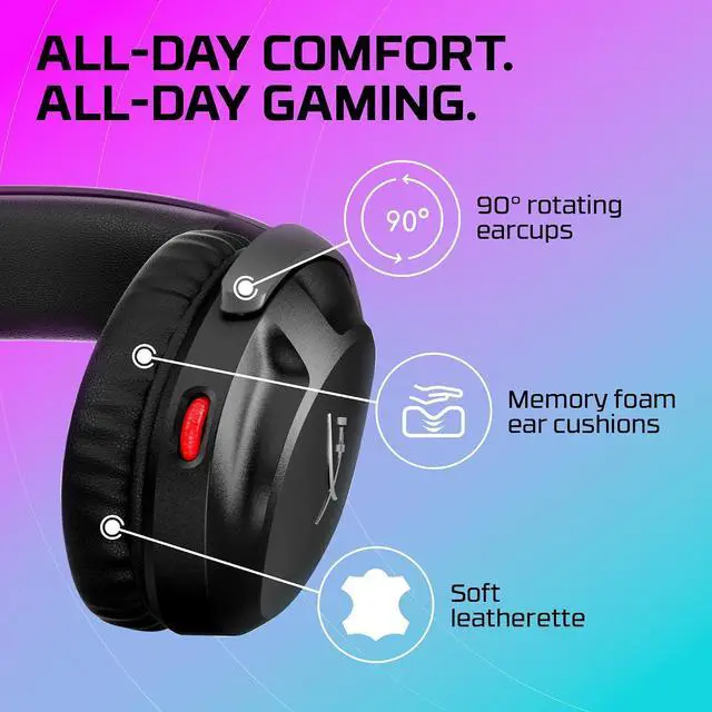 Alt view image 6 of 7 - HyperX Cloud Stinger 2 Gaming Headset, DTS Headphone:X Spatial Audio, Lightweight Over-Ear Headset with mic, Swivel-to-Mute Function, 50mm Drivers, PC Compatible, Black