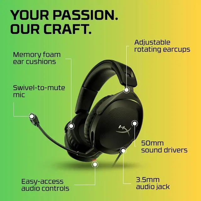 Alt view image 7 of 7 - HyperX Cloud Stinger 2 Gaming Headset, DTS Headphone:X Spatial Audio, Lightweight Over-Ear Headset with mic, Swivel-to-Mute Function, 50mm Drivers, PC Compatible, Black