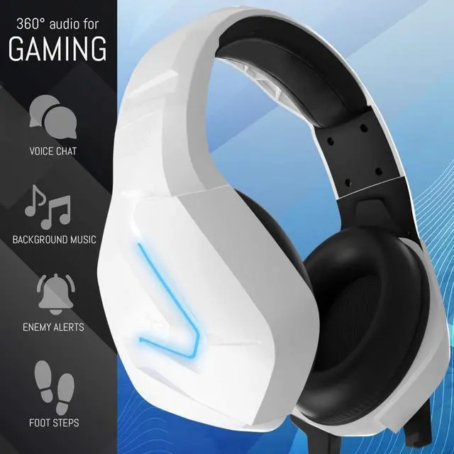 Alt view image 2 of 7 - Orzly Gaming Headset (White) for PC and Gaming Consoles PS5, PS4, Xbox Series X | S, Xbox ONE, Nintendo Switch & Google Stadia Stereo Sound with Noise Cancelling mic - Hornet RXH-20 Siberia Edition