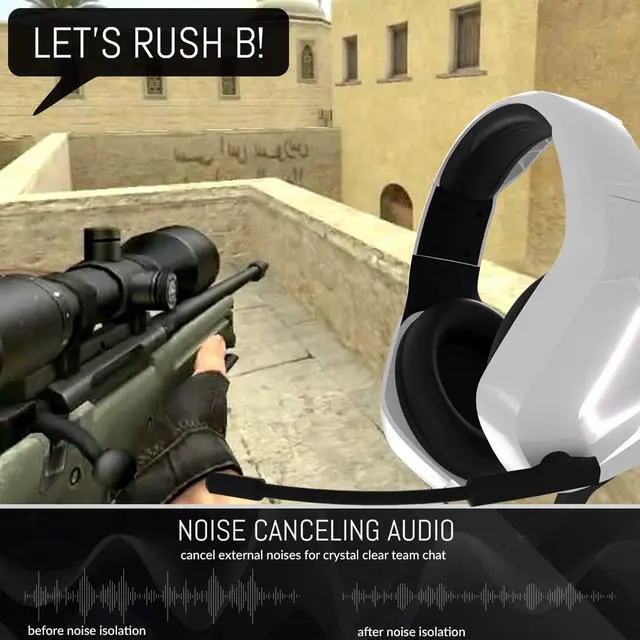 Alt view image 5 of 7 - Orzly Gaming Headset (White) for PC and Gaming Consoles PS5, PS4, Xbox Series X | S, Xbox ONE, Nintendo Switch & Google Stadia Stereo Sound with Noise Cancelling mic - Hornet RXH-20 Siberia Edition