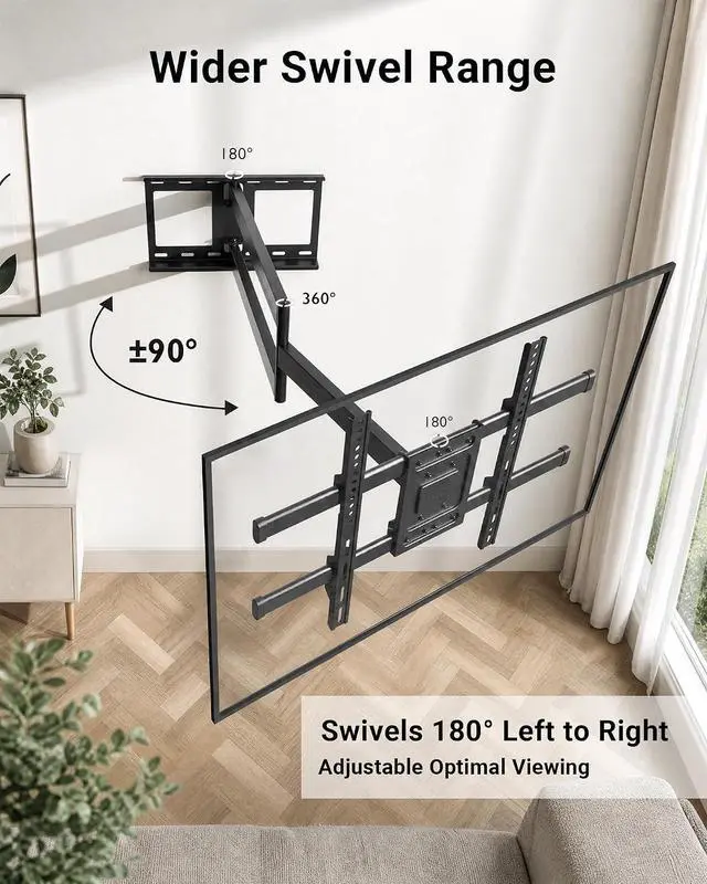 Alt view image 2 of 7 - BONTEC Corner TV Wall Mount with Extra Long 40.9 Extension Arm,Tilt Swivel