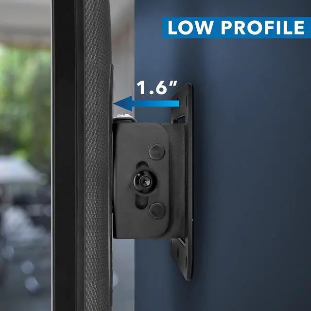 Alt view image 2 of 7 - Mount-It! Low Profile Tilting TV Wall Mount, 1.65" Slim Tilt Mount for 2432" Screens up to 30 lbs, VESA 75x75 & 100x100, Quick-Release Bracket, Single-Stud, Bedroom Office RV