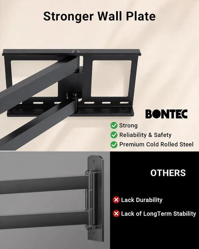 Alt view image 5 of 7 - BONTEC Corner TV Wall Mount with Extra Long 40.9 Extension Arm,Tilt Swivel