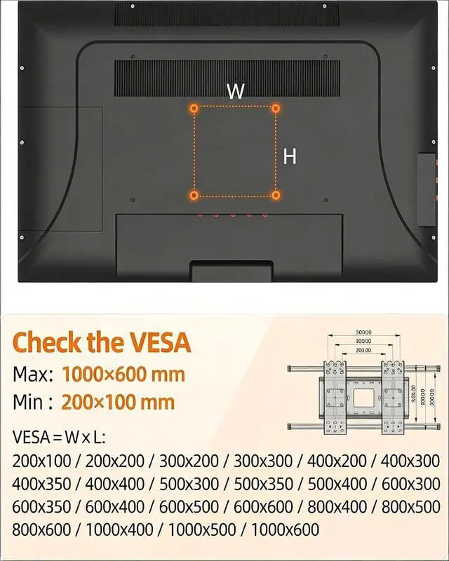 Alt view image 3 of 7 - Heavy Duty TV Wall Mount Bracket for 85-120 Inch TVs - Full Motion Mount, Max VESA 1000x600mm, Holds up to 287 lbs, 26" Extension, Enhanced Stability with One-Piece Panel DY1000