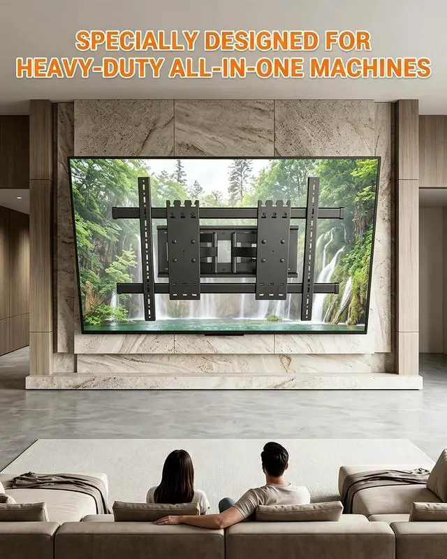 Alt view image 6 of 7 - Heavy Duty TV Wall Mount Bracket for 85-120 Inch TVs - Full Motion Mount, Max VESA 1000x600mm, Holds up to 287 lbs, 26" Extension, Enhanced Stability with One-Piece Panel DY1000