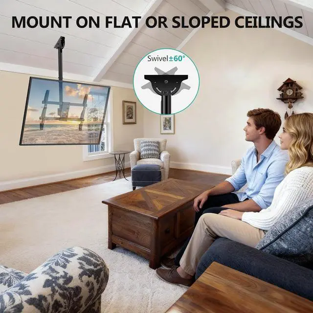 Alt view image 5 of 7 - WALI Ceiling TV Mount for Most 37-80 inch LCD LED OLED 4K TVs, up to 110lbs